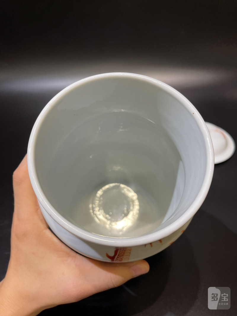清 矾红彩云龙纹壮罐 - 图7